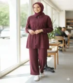 Manteau Long Beige Fourrure Hiver Chic – Image 2